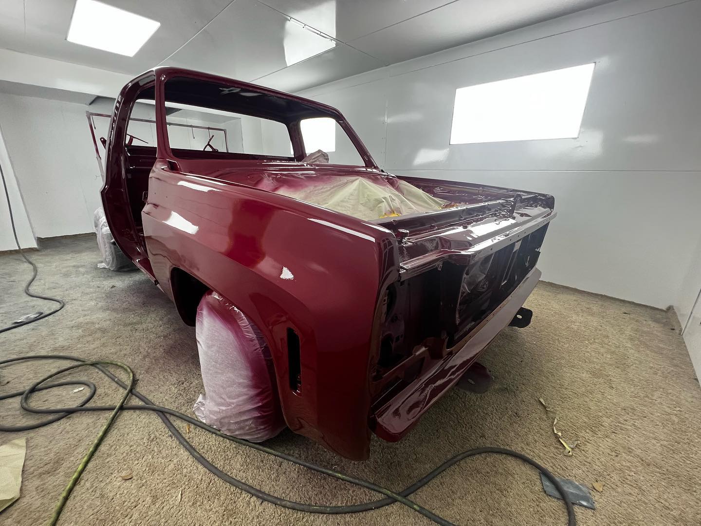 Red Chevy full paint restoration Houston TX — project photo 27 of 93