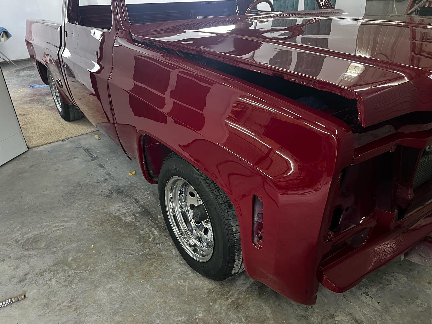 Red Chevy full paint restoration Houston TX — project photo 31 of 93