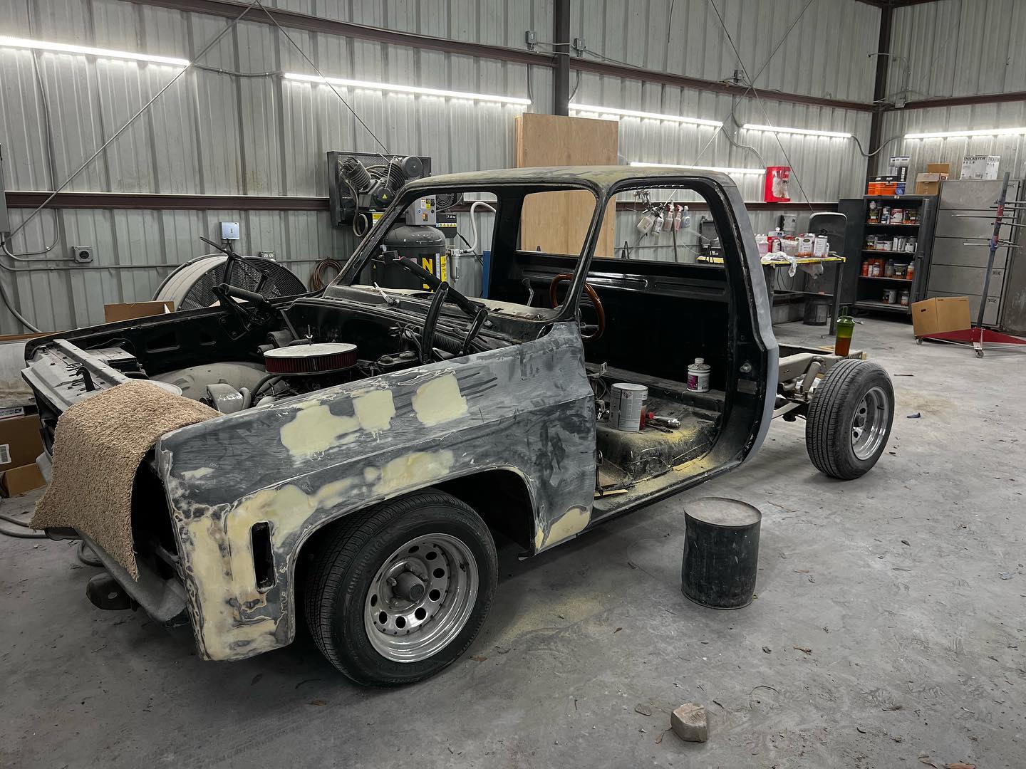 Red Chevy full paint restoration Houston TX — project photo 35 of 93