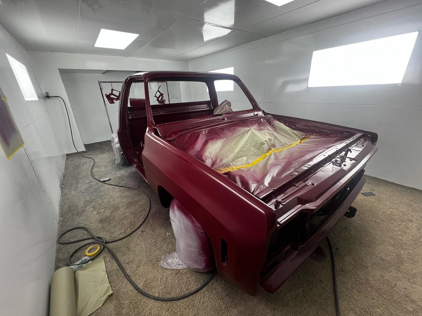 Red Chevy full paint restoration Houston TX — project photo 53 of 93