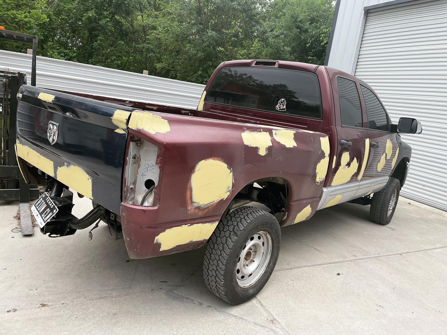 Red Dodge Ram 1500 full paint restoration — Houston TX — photo 7 of 65