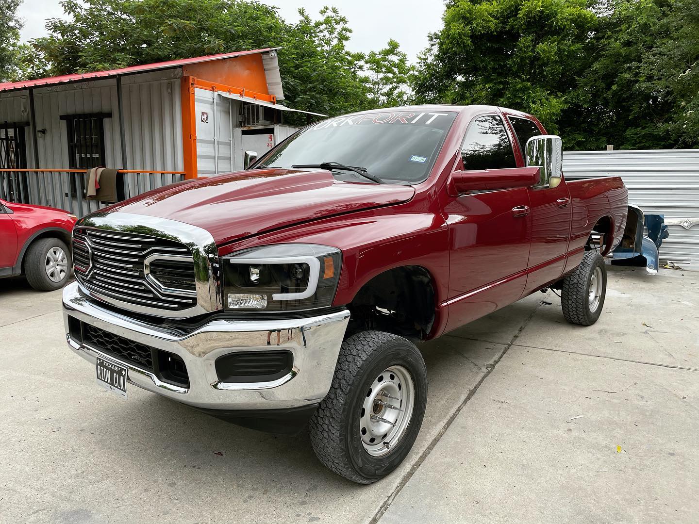 Red Dodge Ram 1500 full paint restoration — Houston TX — photo 16 of 65