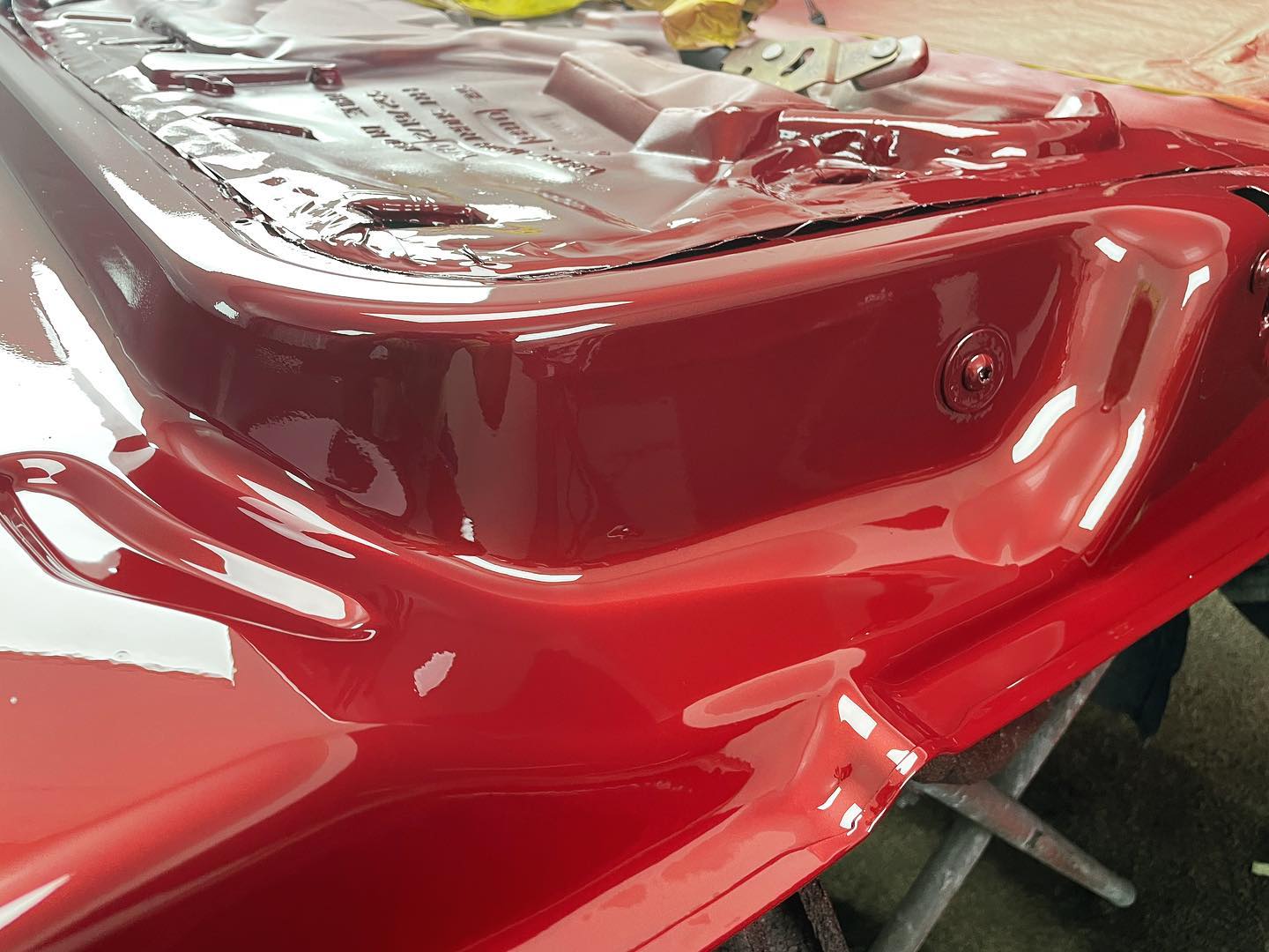 Red Dodge Ram 1500 full paint restoration — Houston TX — photo 18 of 65