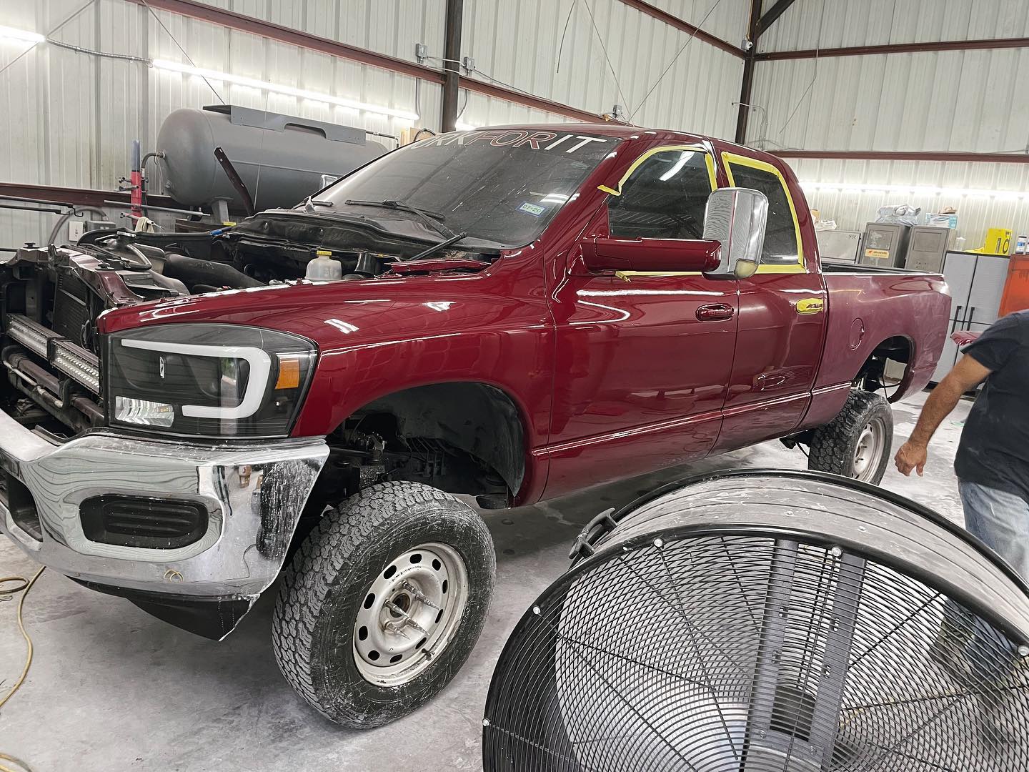 Red Dodge Ram 1500 full paint restoration — Houston TX — photo 38 of 65