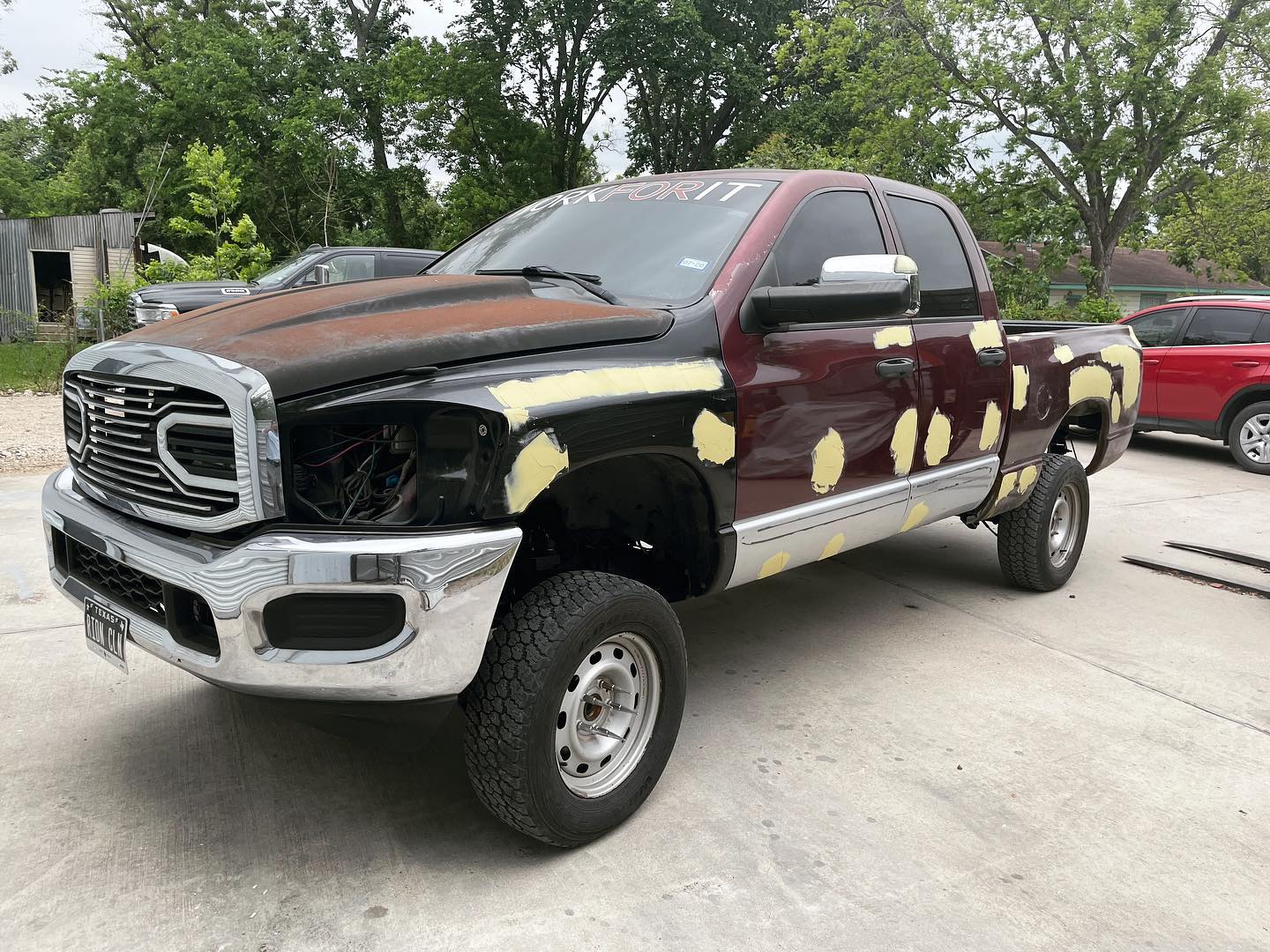 Red Dodge Ram 1500 full paint restoration — Houston TX — photo 56 of 65