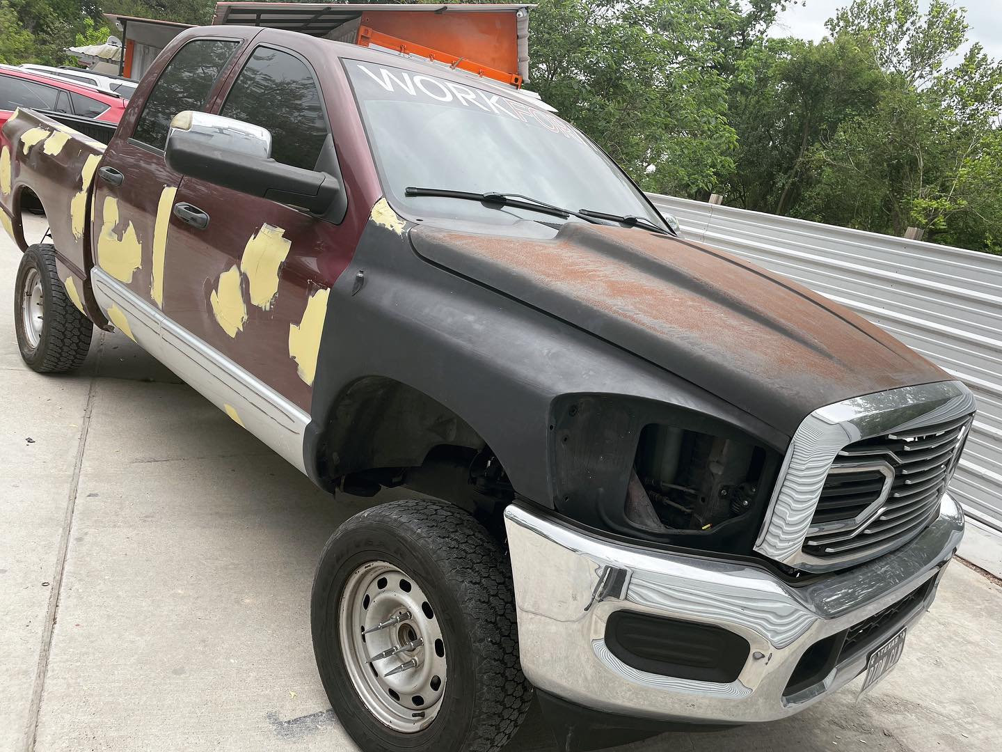 Red Dodge Ram 1500 full paint restoration — Houston TX — photo 61 of 65
