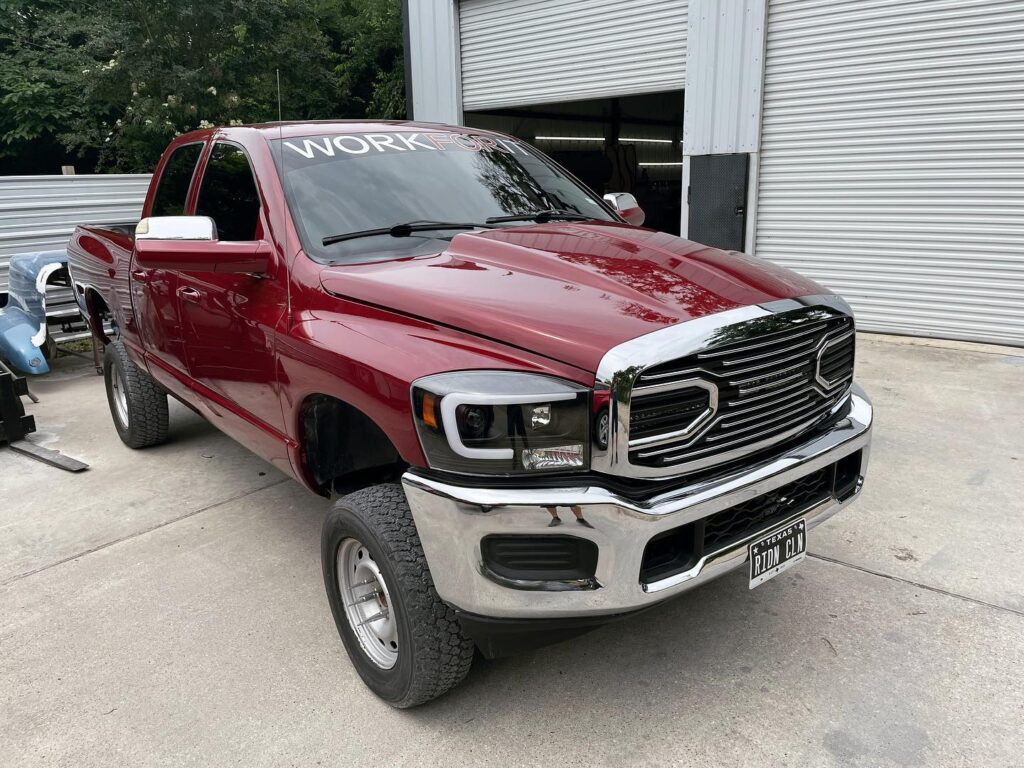 Red Dodge 1500 Auto Paint Restoration 63 | Fresh Paint Auto Restoration Houston, Texas